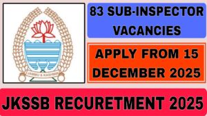 JKSSB Recuretment 2025
