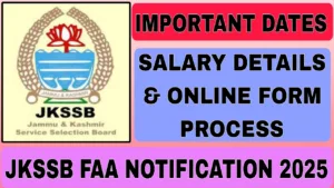 JKSSB FAA Notification 2025