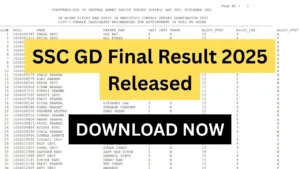 SSC GD Final Result 2025 Released